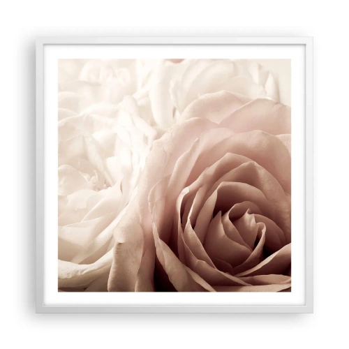 Plakát v bílém rámu - V srdci růže - 60x60 cm