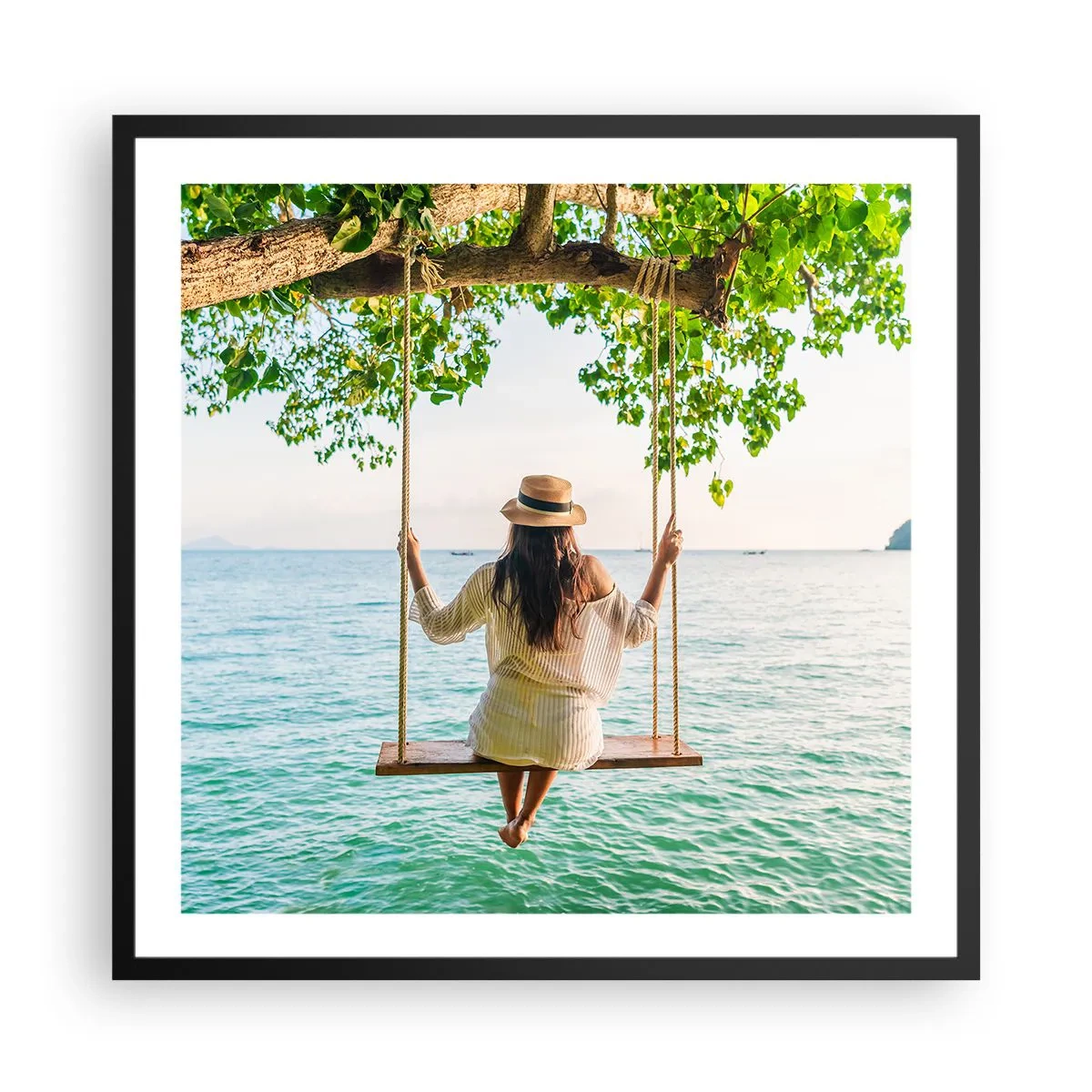 Plakát v černém rámu - Život je krásný - 60x60 cm