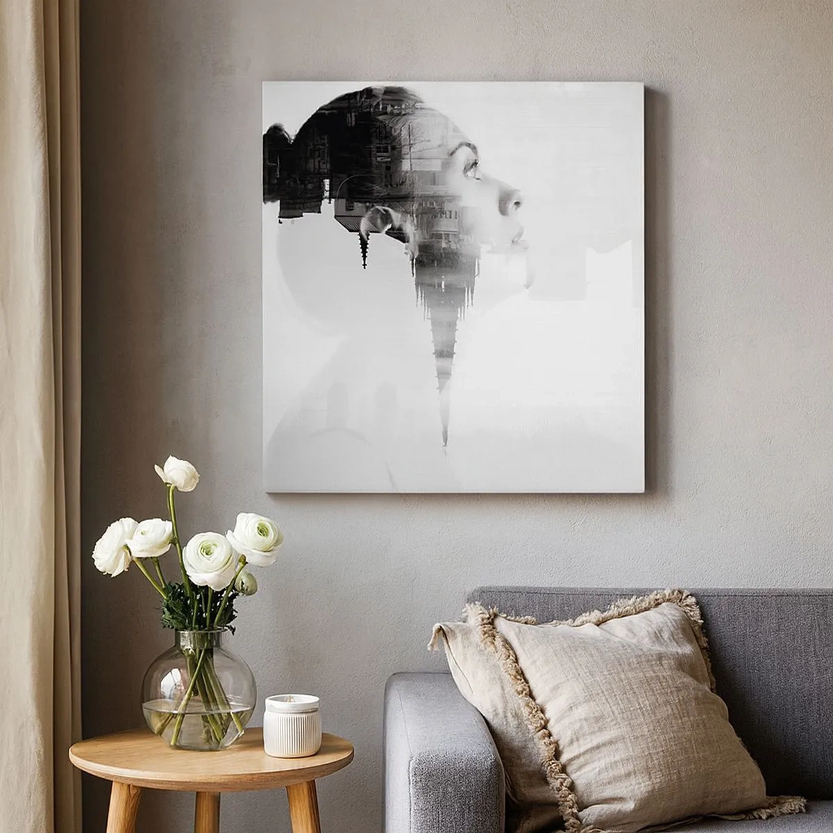 Obraz na plátně - Z obou stran okna - 30x30 cm