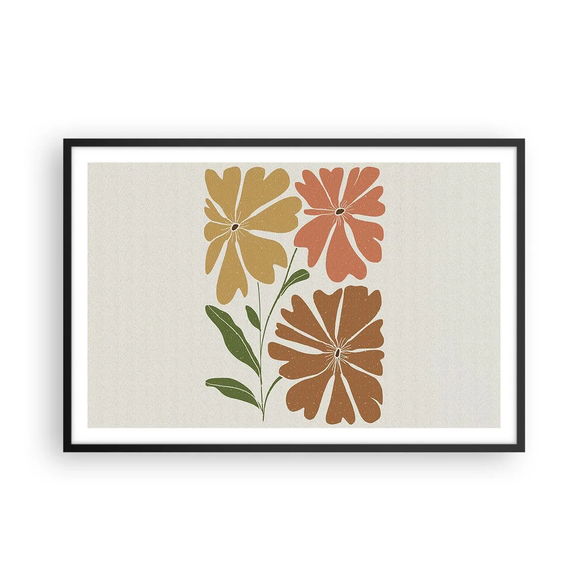 Plakát v černém rámu - Příroda a geometrie - 91x61 cm