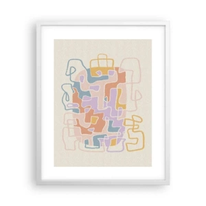 Plakát v bílém rámu - Labyrint – veselé dobrodružství - 40x50 cm