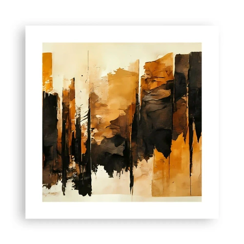 Plakát - Harmonie černé a zlaté - 40x40 cm