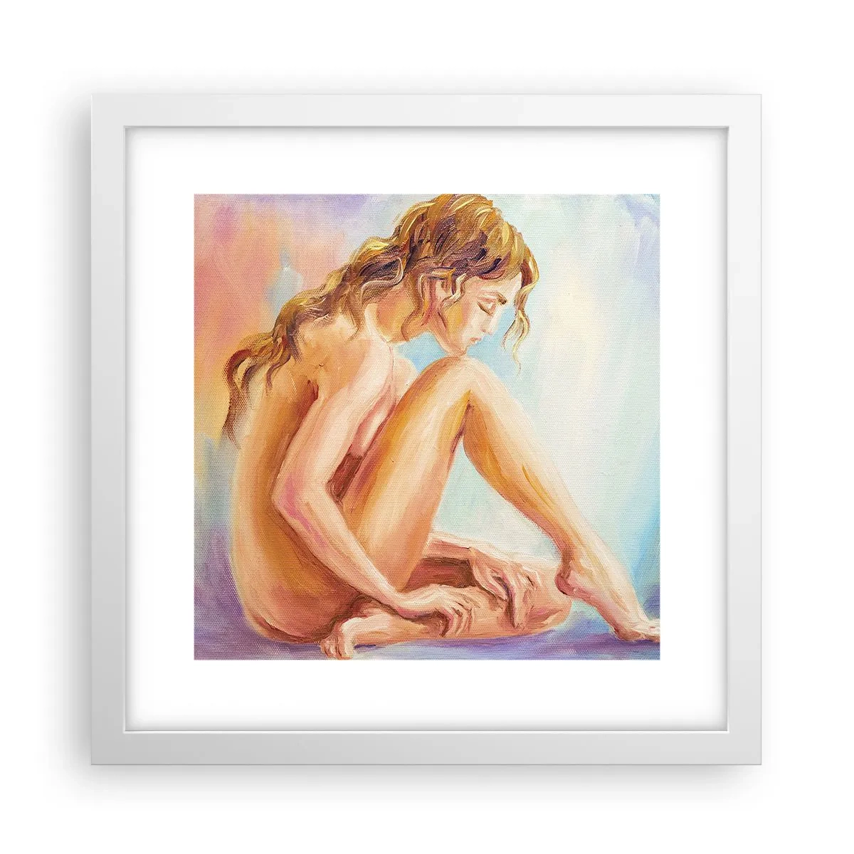 Plakát v bílém rámu - Akt mládí - 30x30 cm