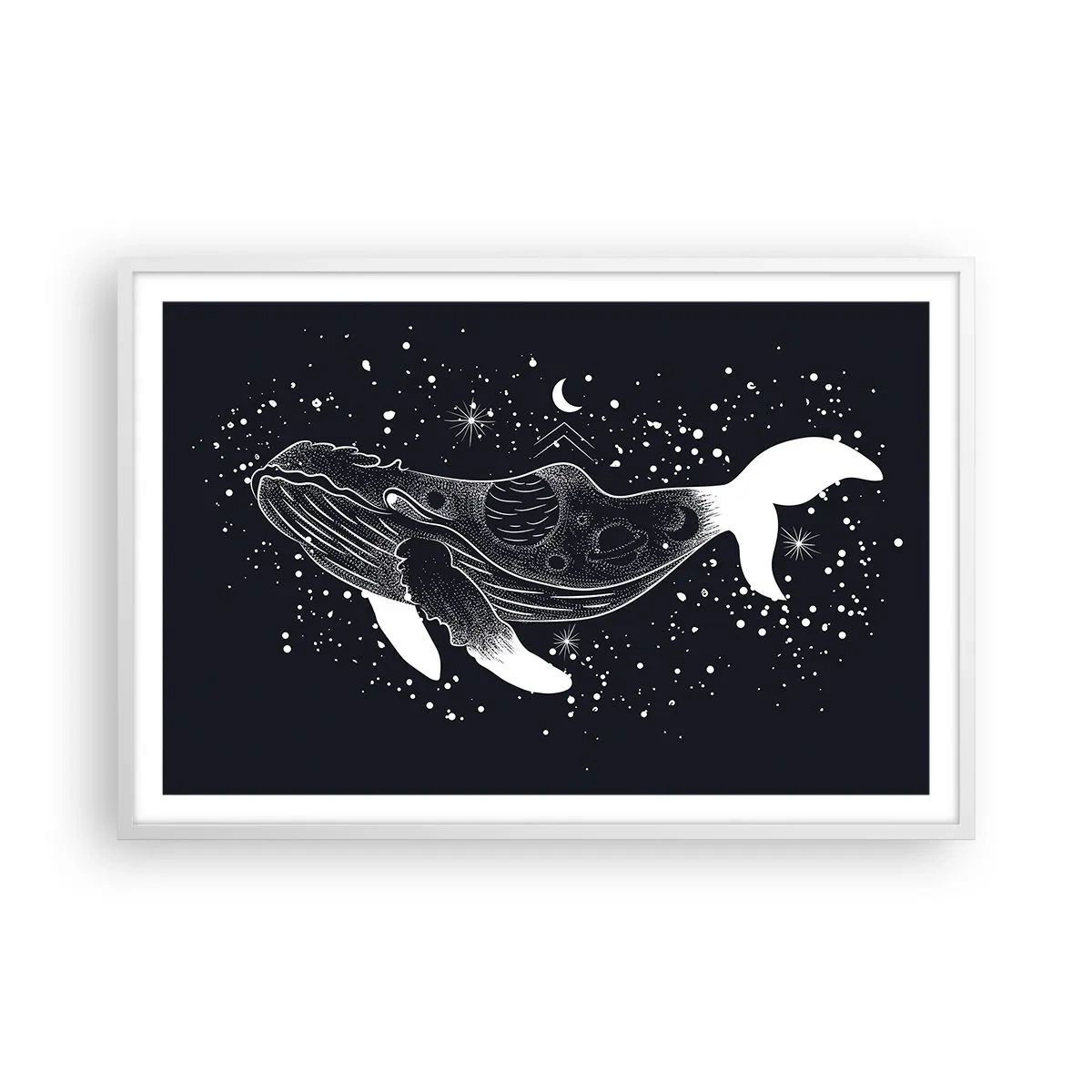 Plakát v bílém rámu - V oceánu vesmíru - 91x61 cm