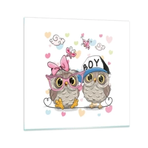 Obraz na skle - Milujme se! - 30x30 cm