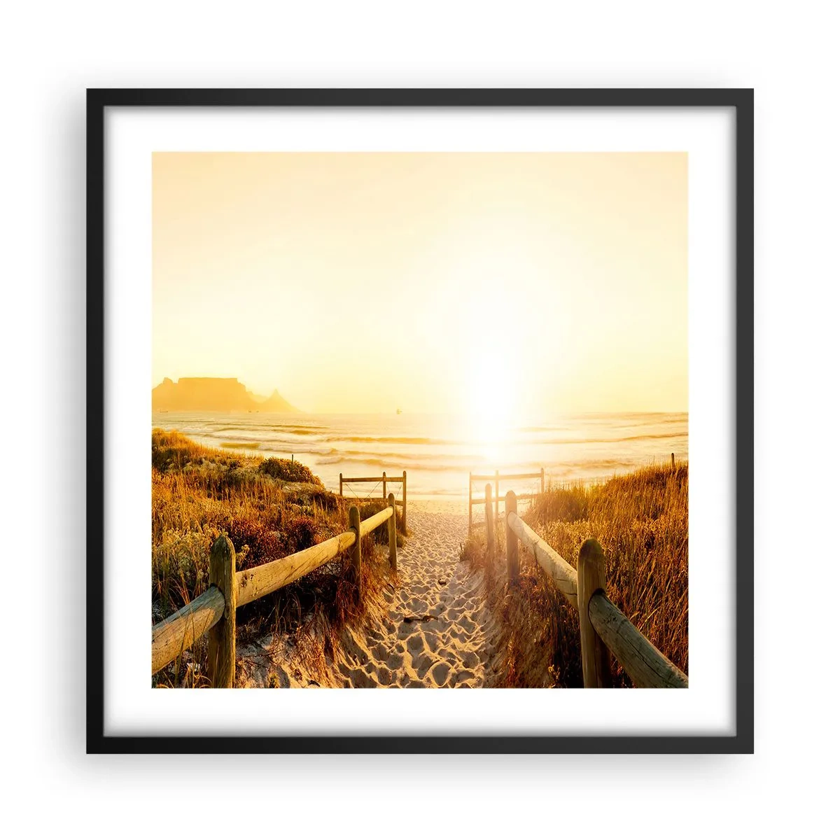 Plakát v černém rámu - Dunami směrem ke slunci - 50x50 cm