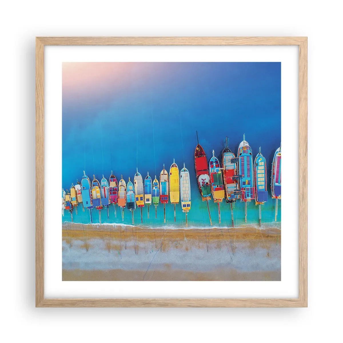 Plakát v rámu světlý dub - Z ptačí perspektivy - 50x50 cm