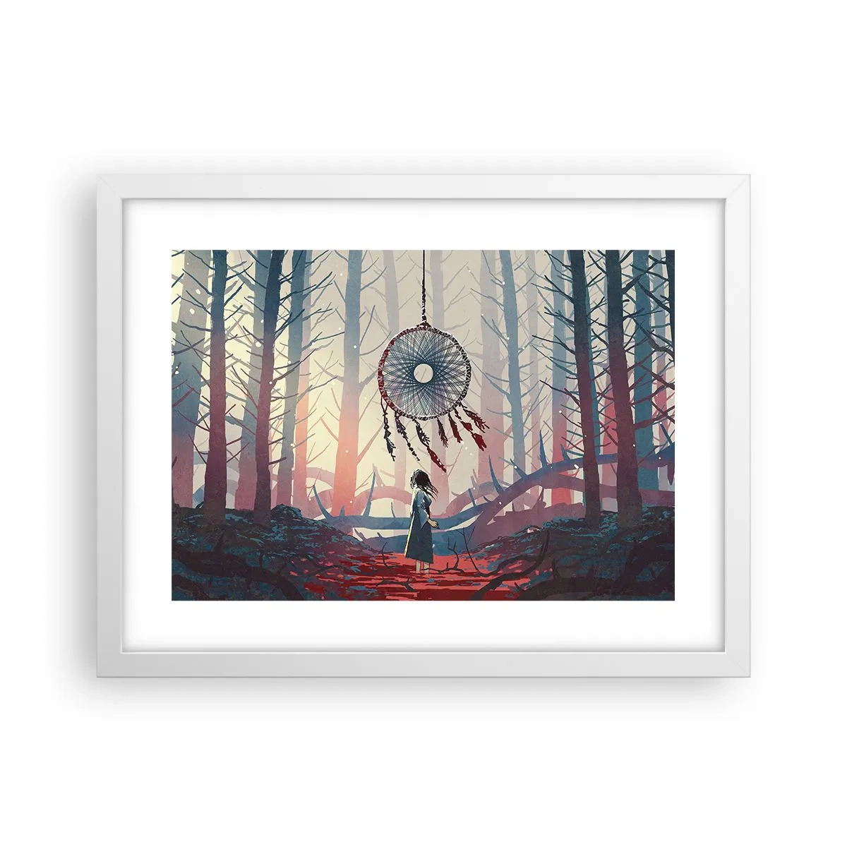 Plakát v bílém rámu - Tajný rituál štěstí - 40x30 cm