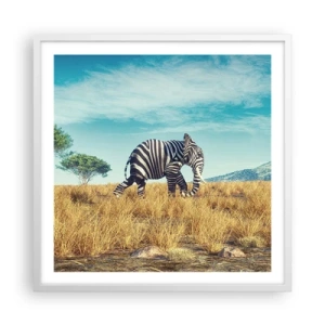 Plakát v bílém rámu - Šedá už není v módě - 60x60 cm