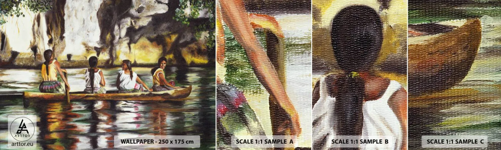 Vzor Fototapety Samolepicí Deluxe Sticker - V polynéském ráji - Cestování, Krajina, Řeka - 100x30 cm