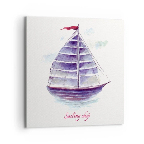 Obraz na plátně - Napnuté plachty a klidná voda - 50x50 cm