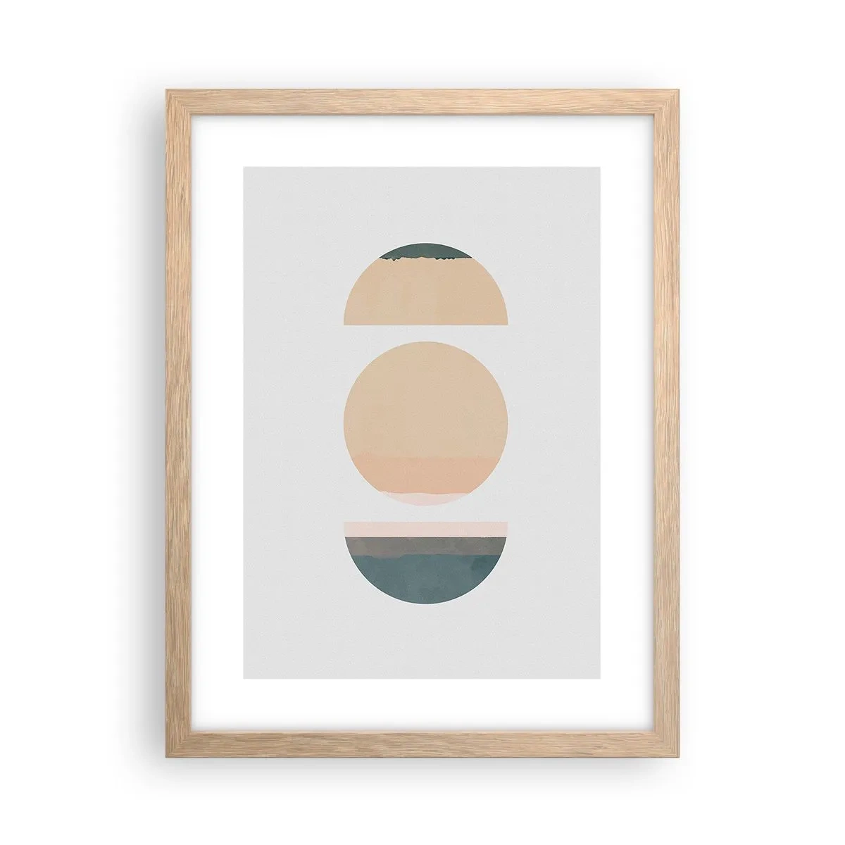 Plakát v rámu světlý dub - Kruh za kruhem - 30x40 cm