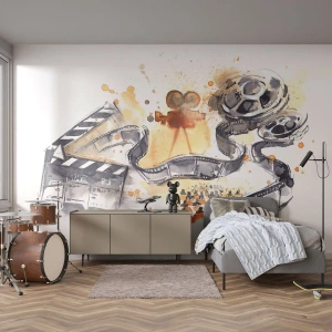 Fototapeta Premium Canvas - V krajině snů - Filmový projektor, Filmový kotouč, Kinematografie - 200x140 cm