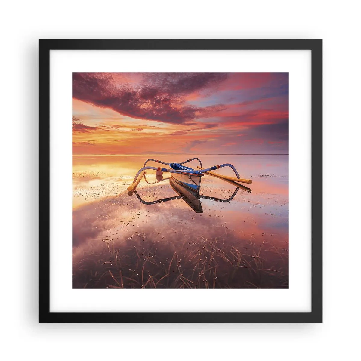 Plakát v černém rámu - Klid tropického večera - 40x40 cm
