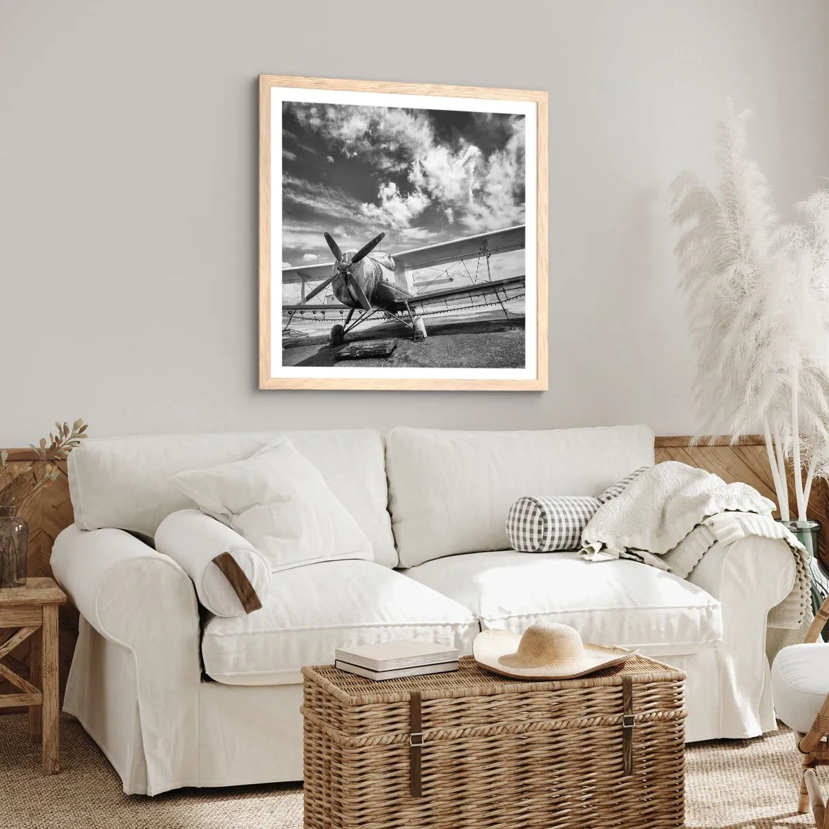 Plakát v rámu světlý dub - Nemohu se toho dočkat! - 60x60 cm