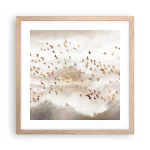 Plakát v rámu světlý dub - Je čas… - 40x40 cm