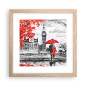 Plakát v rámu světlý dub - Zamilování do Londýna - 30x30 cm