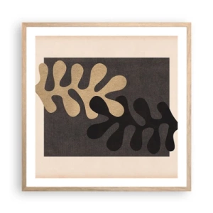 Plakát v rámu světlý dub - Nepřítomnost a doplnění - 60x60 cm