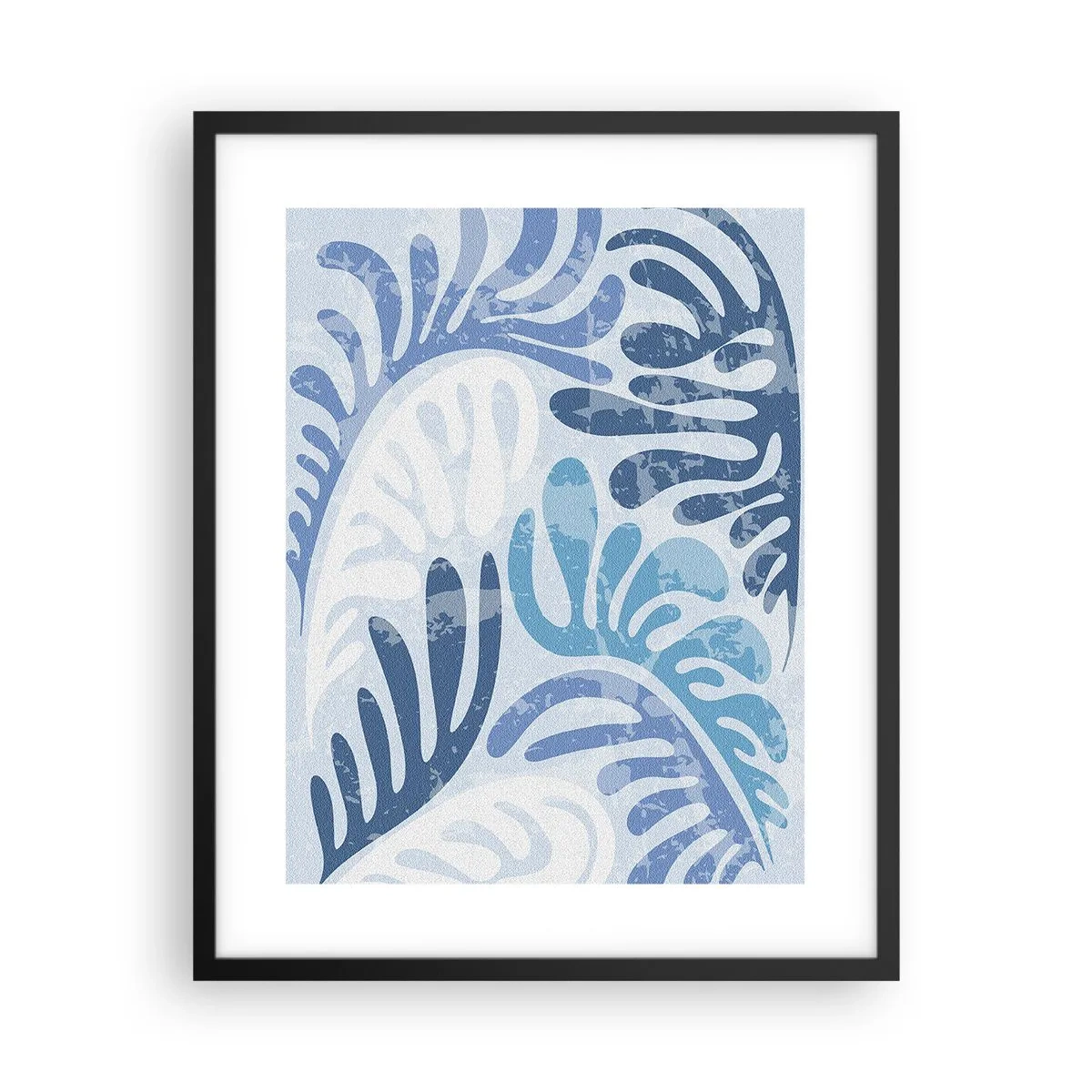 Plakát v černém rámu - Modré kapradí - 40x50 cm