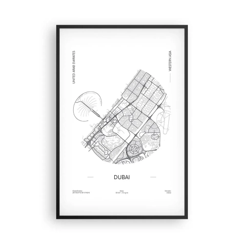 Plakát v černém rámu - Anatomie Dubaje - 61x91 cm