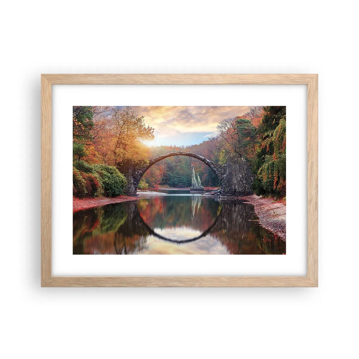 Plakát v rámu světlý dub - Za zrcadlem - 40x30 cm