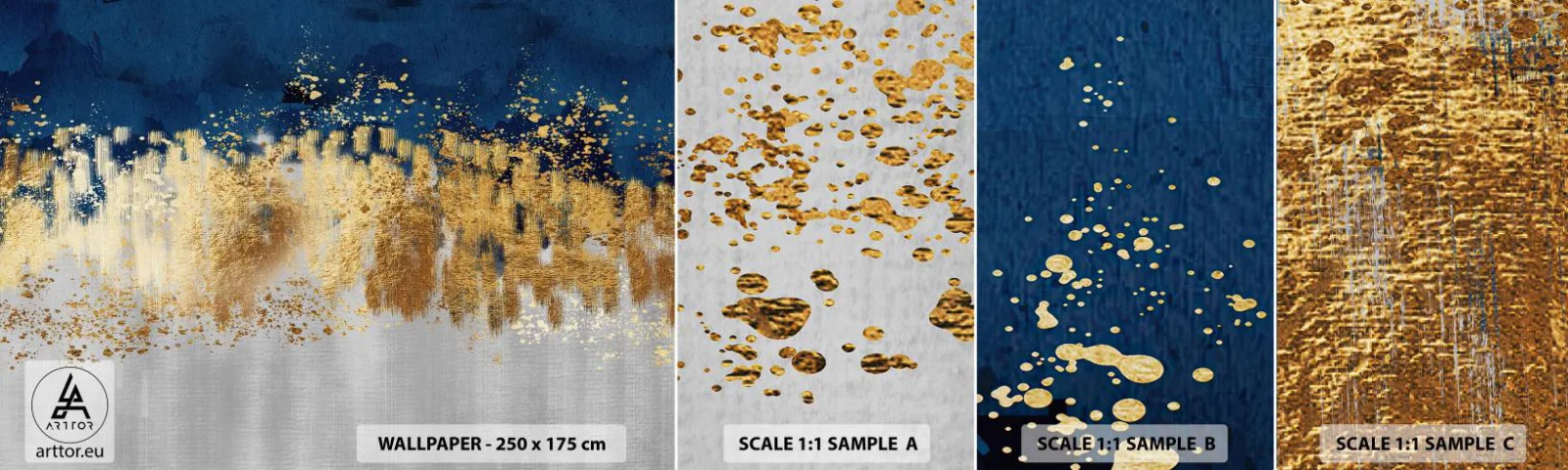 Vzor Fototapety Samolepicí Deluxe Sticker - Moderní kompozice s jiskrou - Kus, Art Deco, Půvab - 100x30 cm