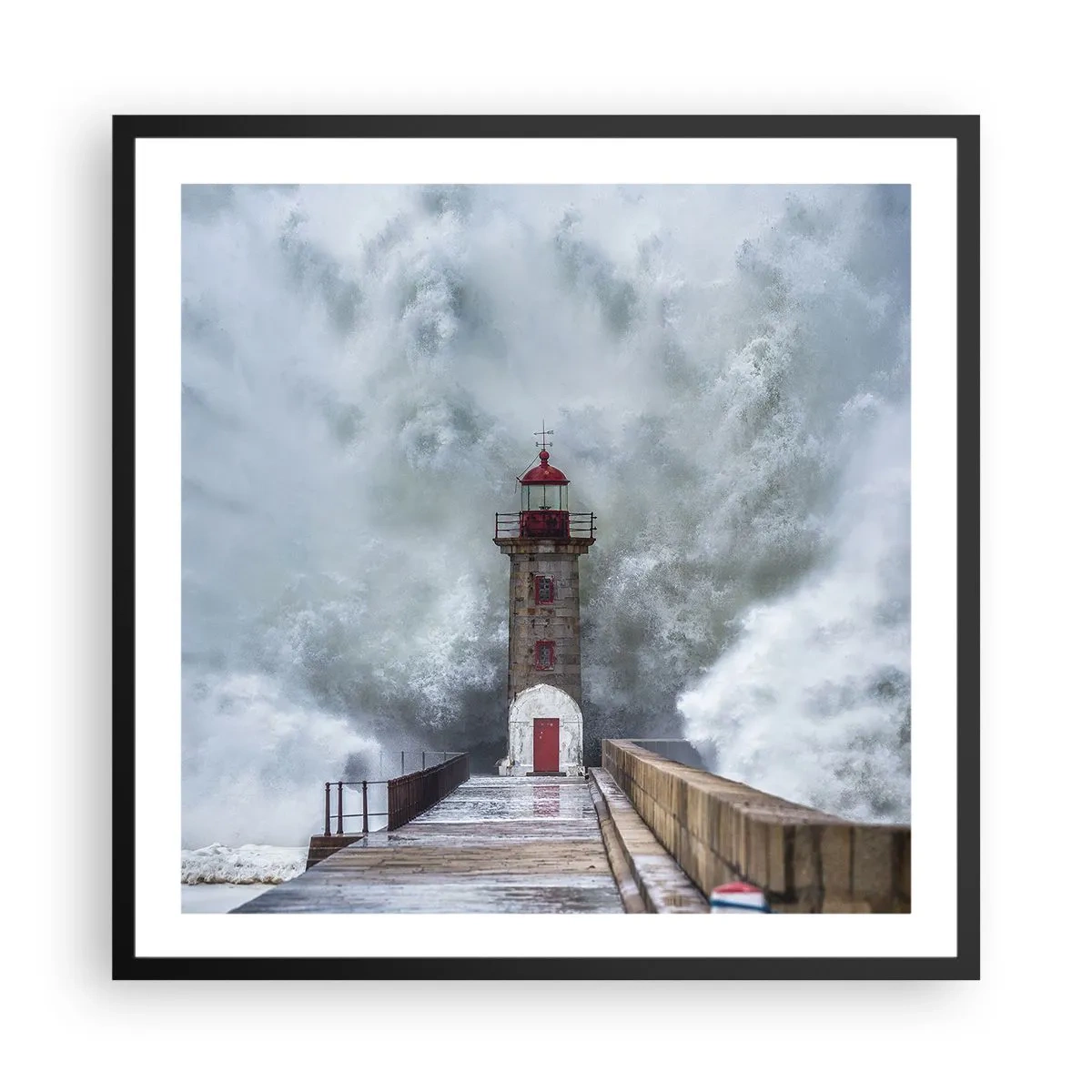 Plakát v černém rámu - Hukot vody, šum větru - 60x60 cm