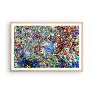 Plakát v rámu světlý dub - Vitráž s kapkami - 91x61 cm