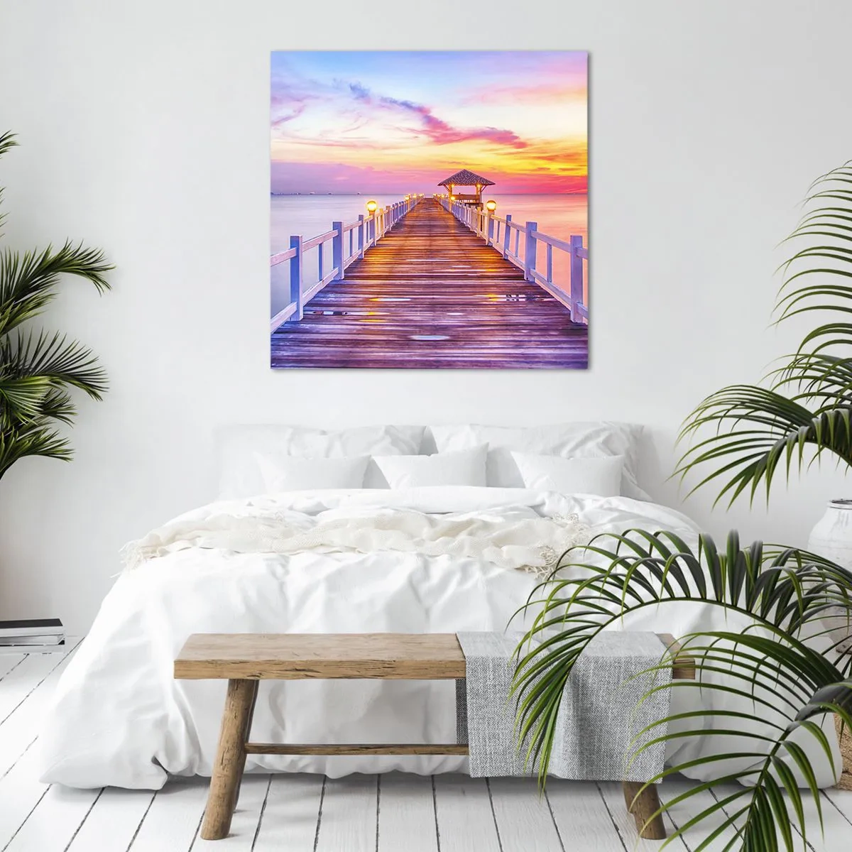 Obraz na plátně - Liliově-zlaté ticho večera - 40x40 cm