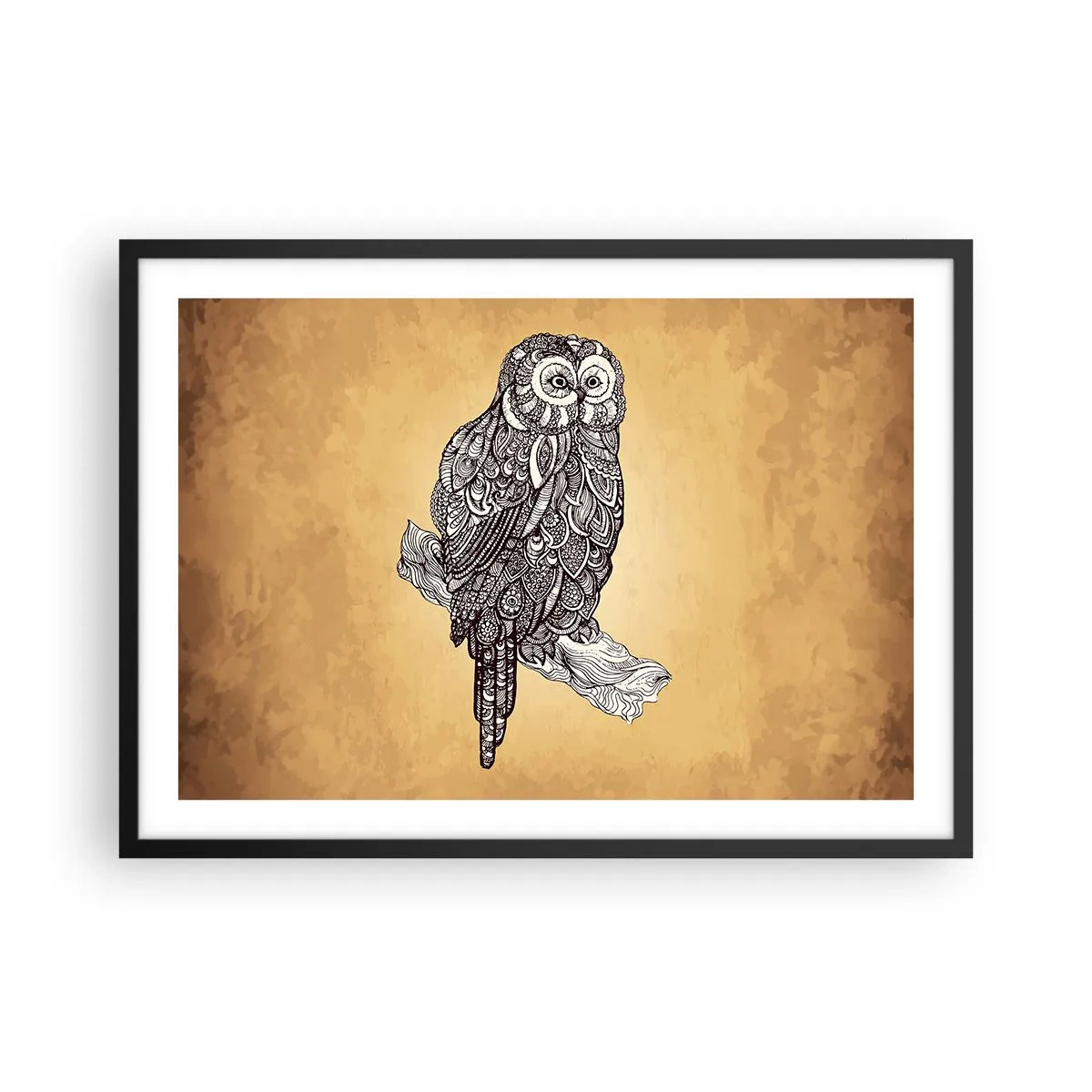 Plakát v černém rámu - Mistrovské ornamenty moudrosti - 70x50 cm