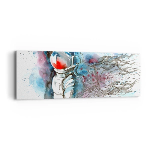Obraz na plátně - Sám s vesmírem - 90x30 cm