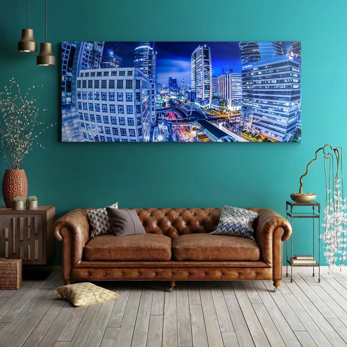 Obraz na plátně - Rytmy nočního města - 100x40 cm