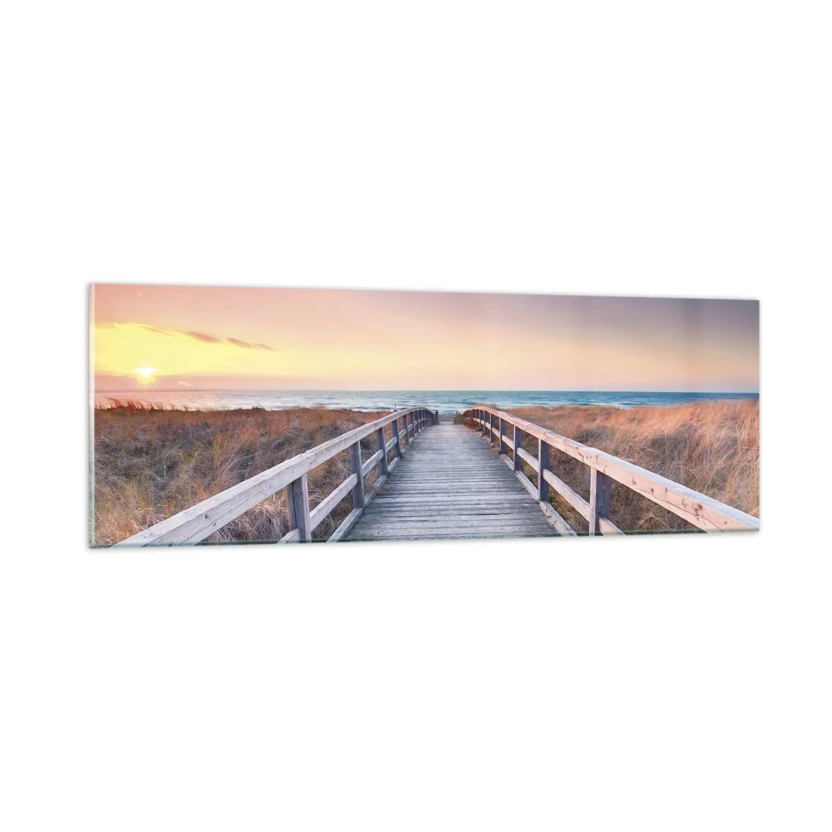 Obraz na skle - Baltská večerní polární záře - 90x30 cm