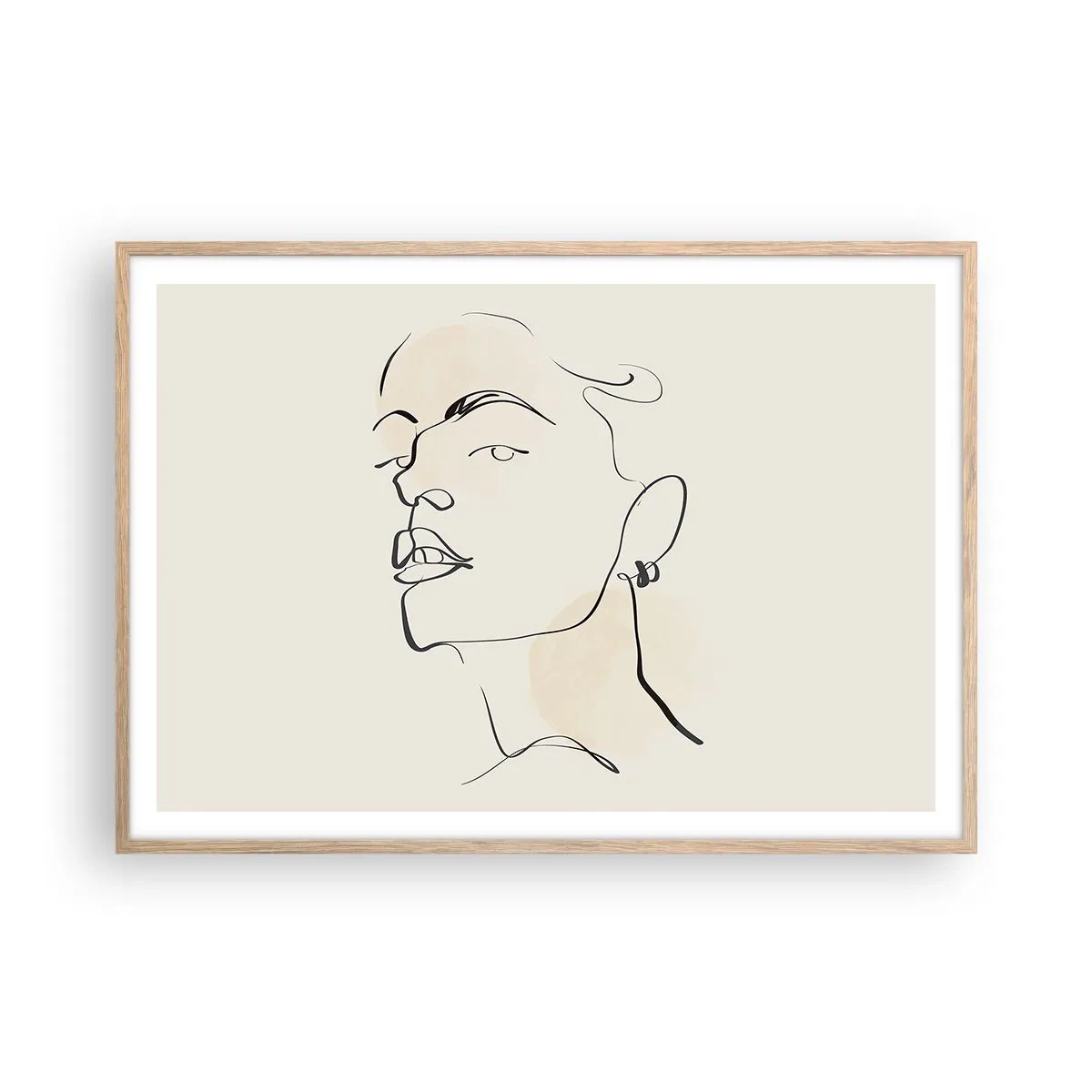 Plakát v rámu světlý dub - Hrdý pohled - 100x70 cm