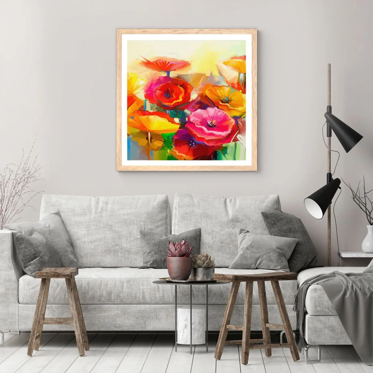 Plakát v rámu světlý dub - Nejenom červené - 40x40 cm