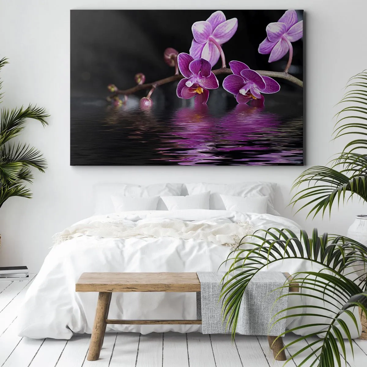 Obraz na plátně - Liliový odraz krásy - 100x70 cm