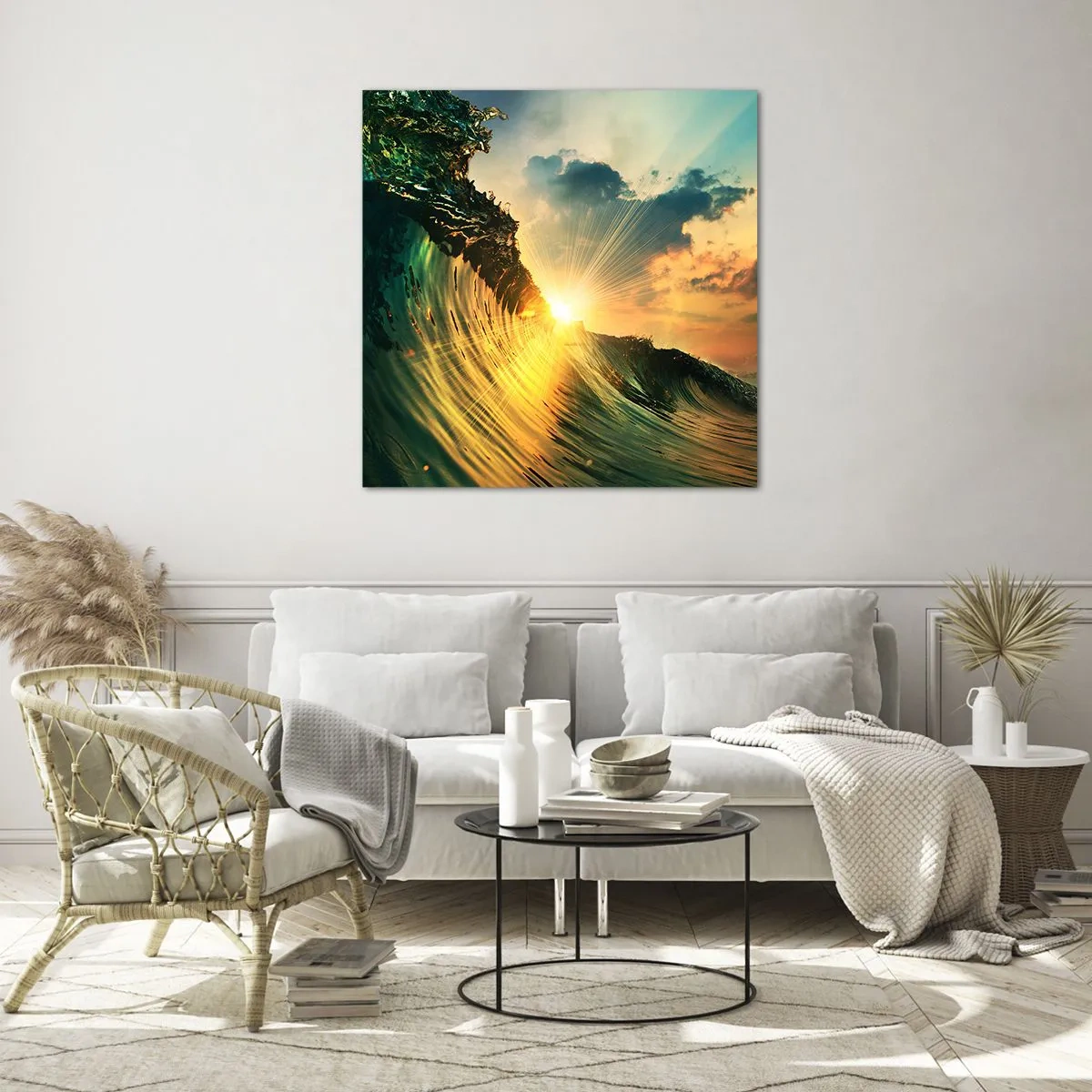 Obraz na skle - Surfaři, kde jsi? - 40x40 cm