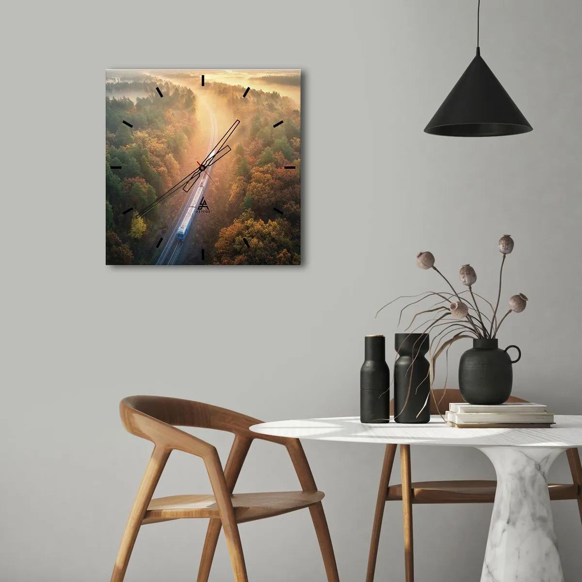 Nástěnné hodiny - Podzimní cesta - 30x30 cm