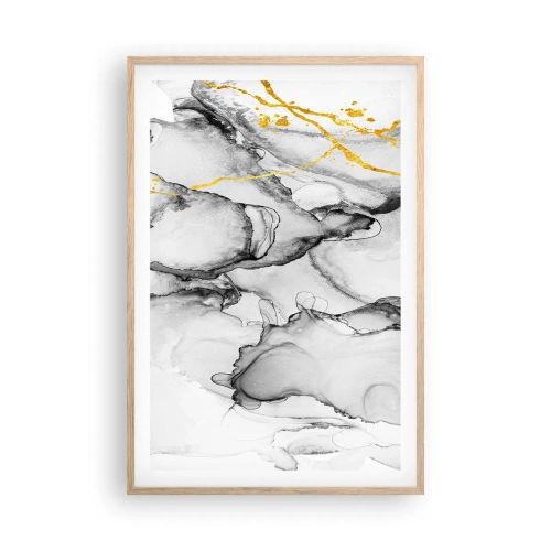 Plakát v rámu světlý dub - Kompozice se zlatým motivem - 61x91 cm