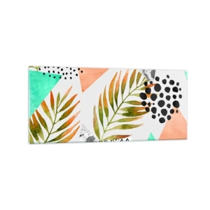 Obraz na skle - Dekorace s palmovým listem - 120x50 cm