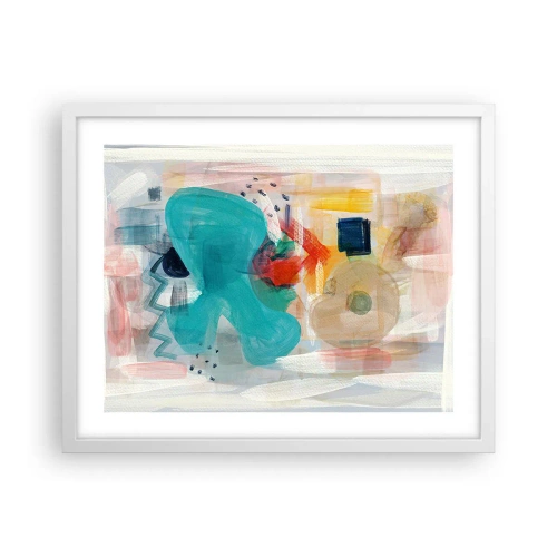Plakát v bílém rámu - Barevná hra - 50x40 cm