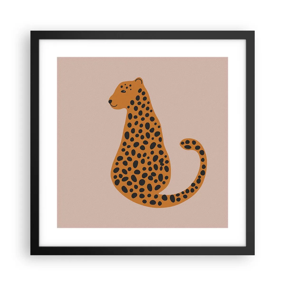 Plakát v černém rámu - Leopardní vzor je v módě - 40x40 cm