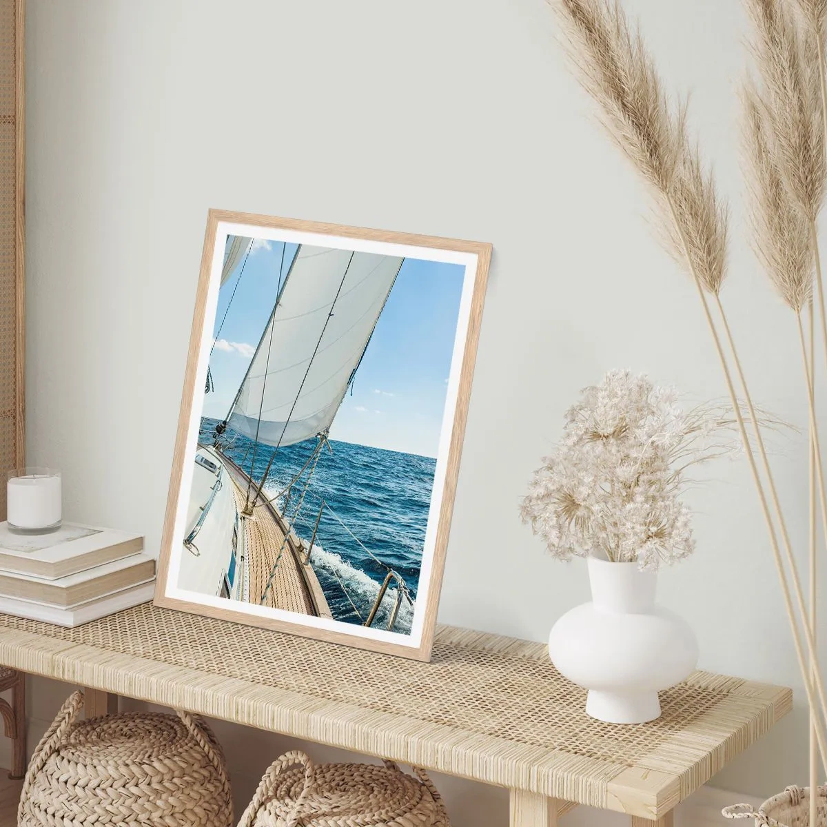 Plakát v rámu světlý dub - Ahoj, dobrodružství - 61x91 cm