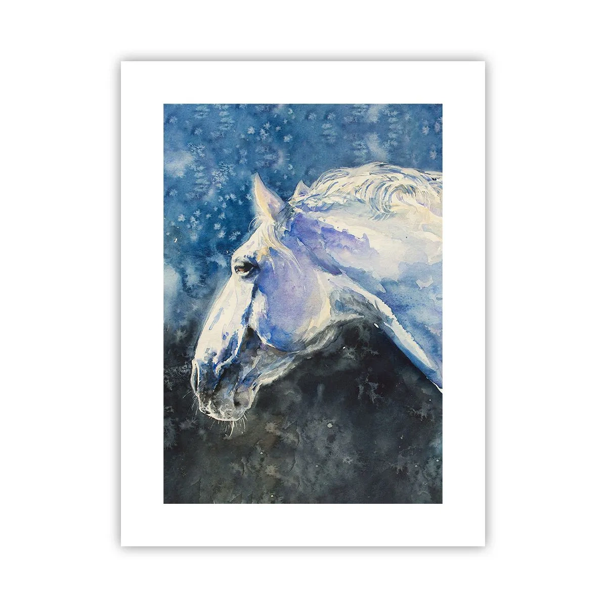 Plakát - Portrét v modré záři - 30x40 cm