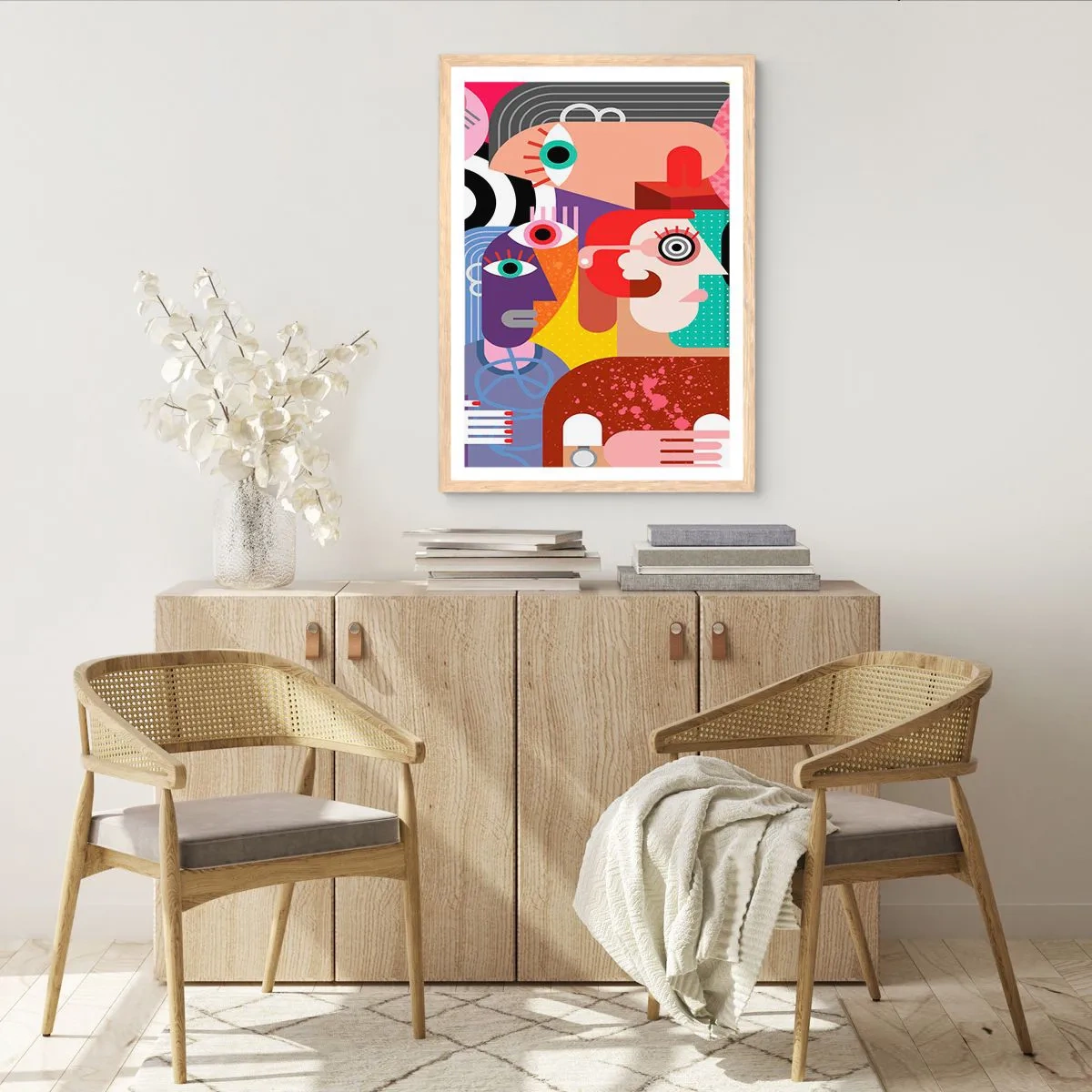 Plakát v rámu světlý dub - My od pána Picassa - 50x70 cm