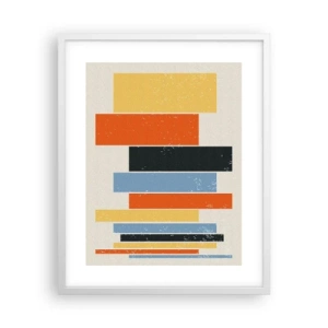 Plakát v bílém rámu - Záznam hudby - 40x50 cm