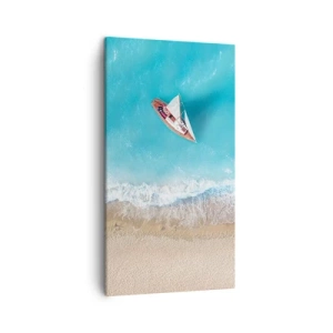 Obraz na plátně - Na hranici modré a zlaté - 45x80 cm