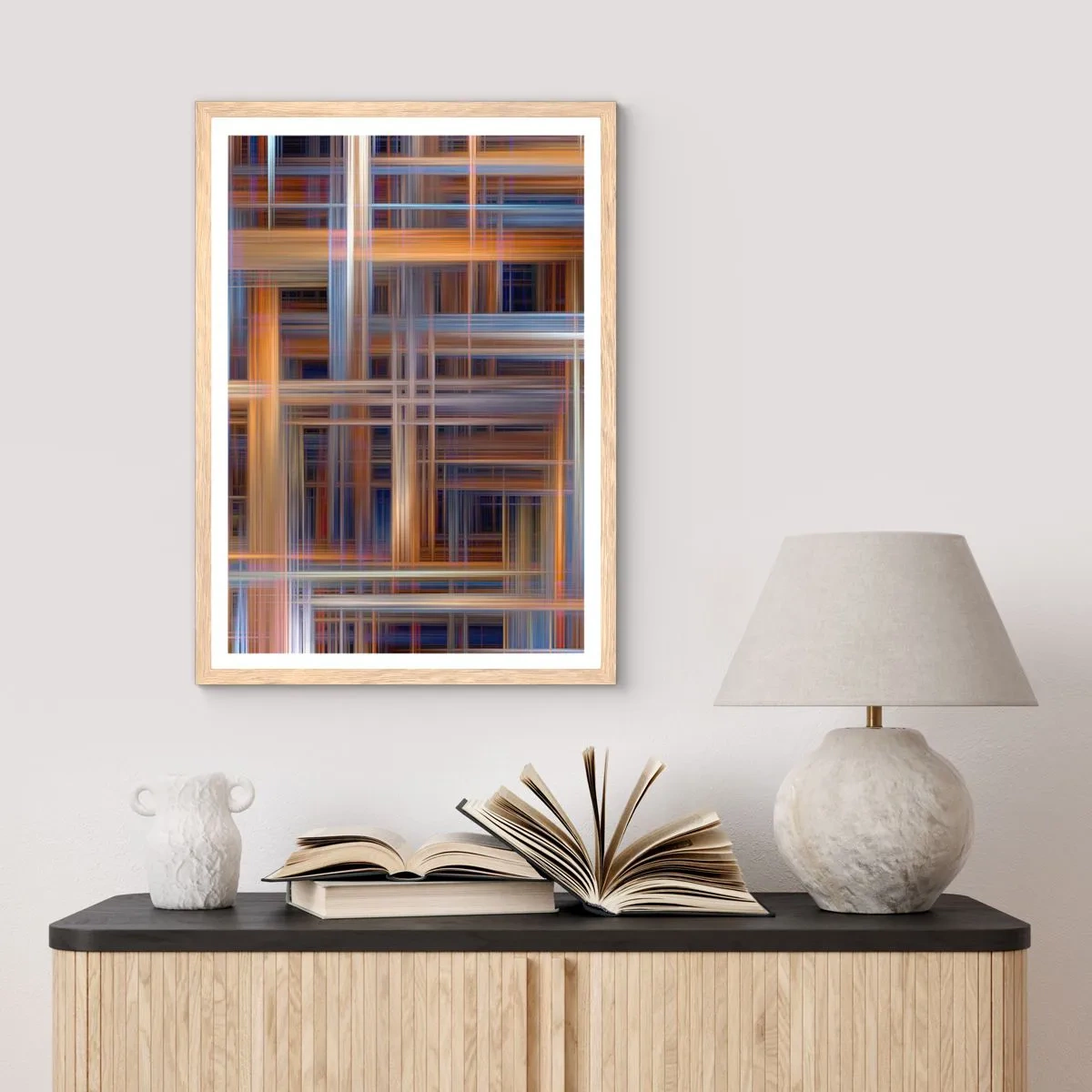 Plakát v rámu světlý dub - Utkané ze světla - 50x70 cm