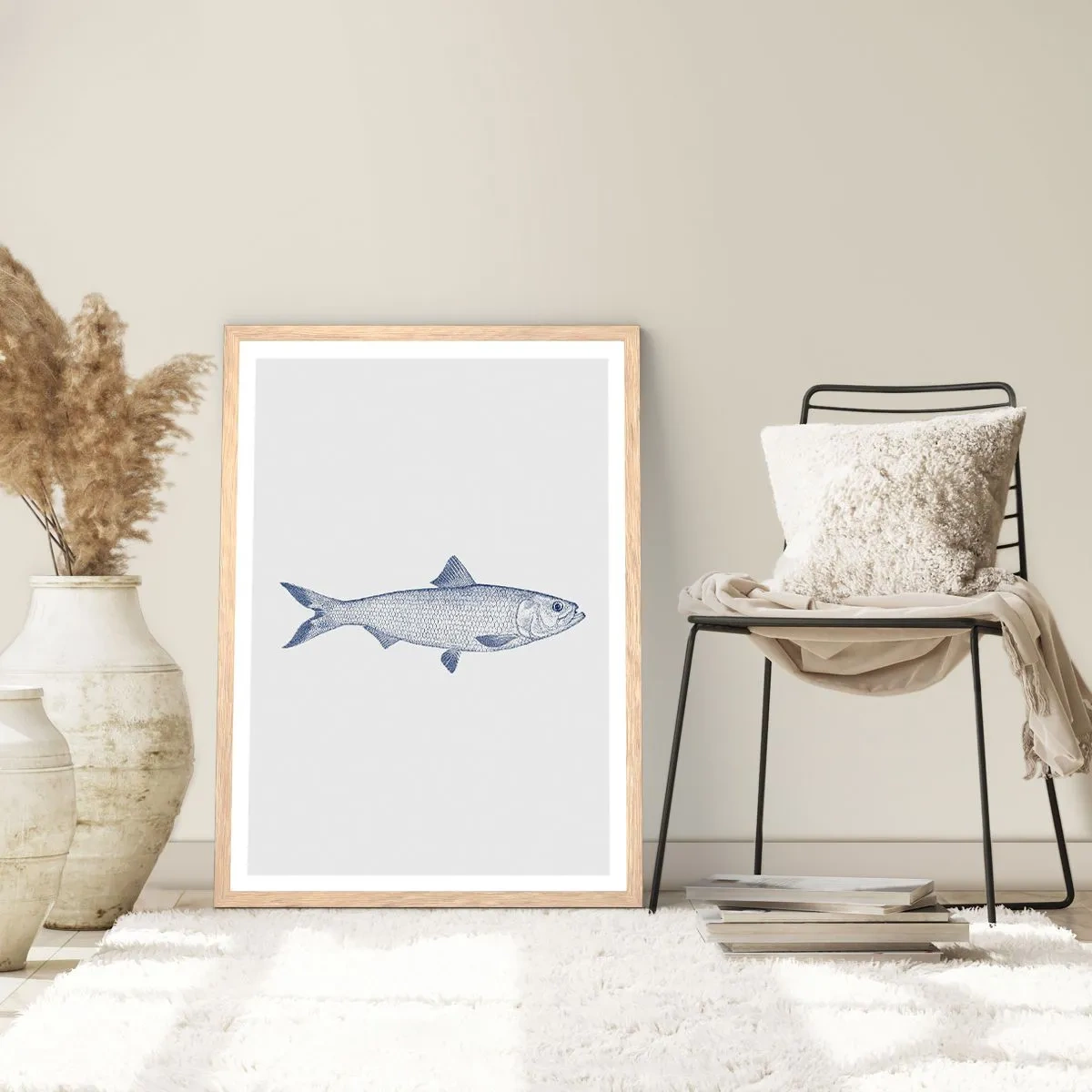 Plakát v rámu světlý dub - Pozdravy ze severních moří - 70x100 cm