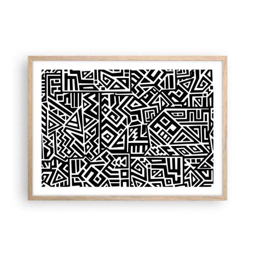 Plakát v rámu světlý dub - Předkolumbovská kompozice - 70x50 cm